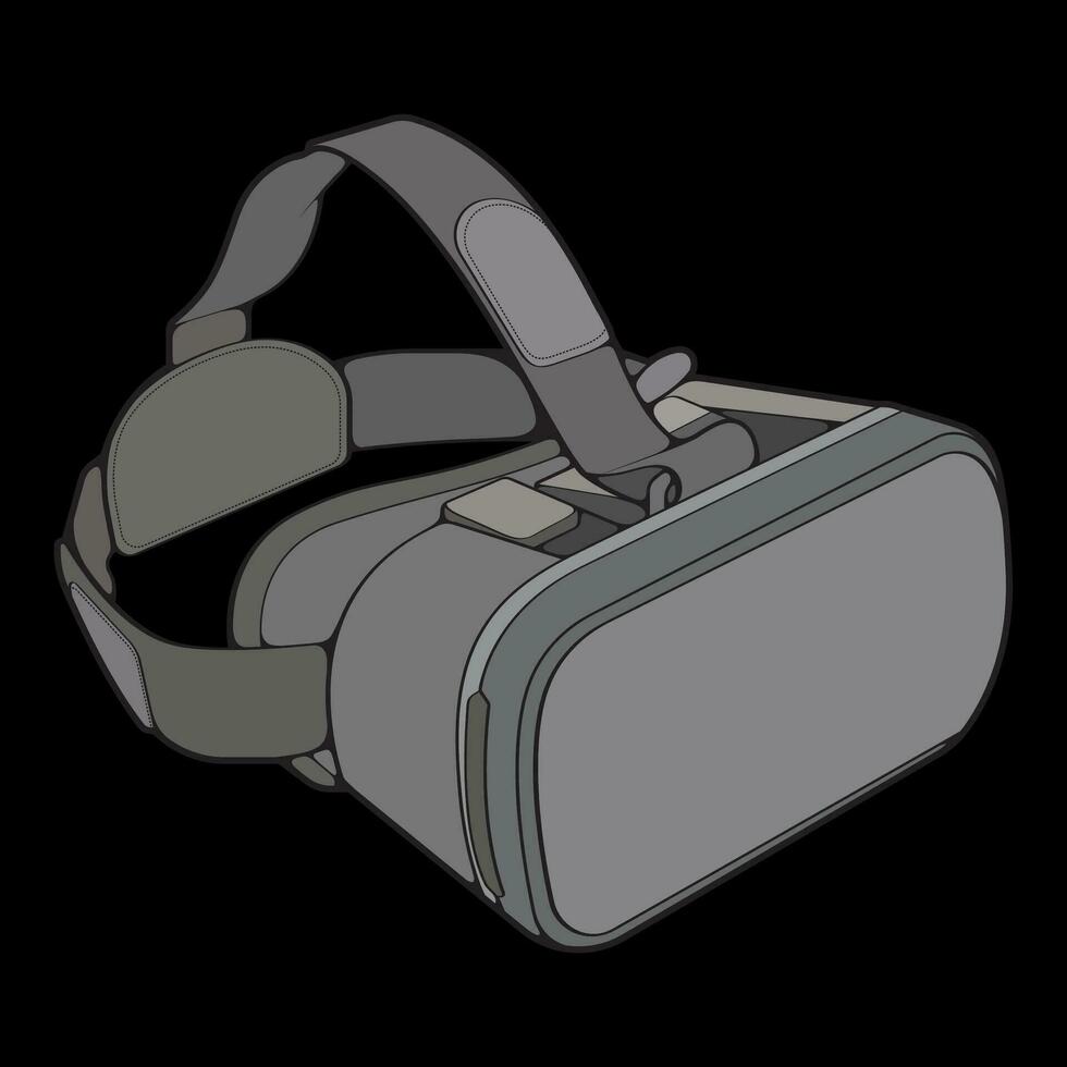virtuell Wirklichkeit Headset Färbung Zeichnung Vektor, virtuell Wirklichkeit Headset gezeichnet im ein skizzieren Stil. Färbung virtuell Wirklichkeit Headset Sportschuhe Vorlage Umriss, Vektor Illustration.