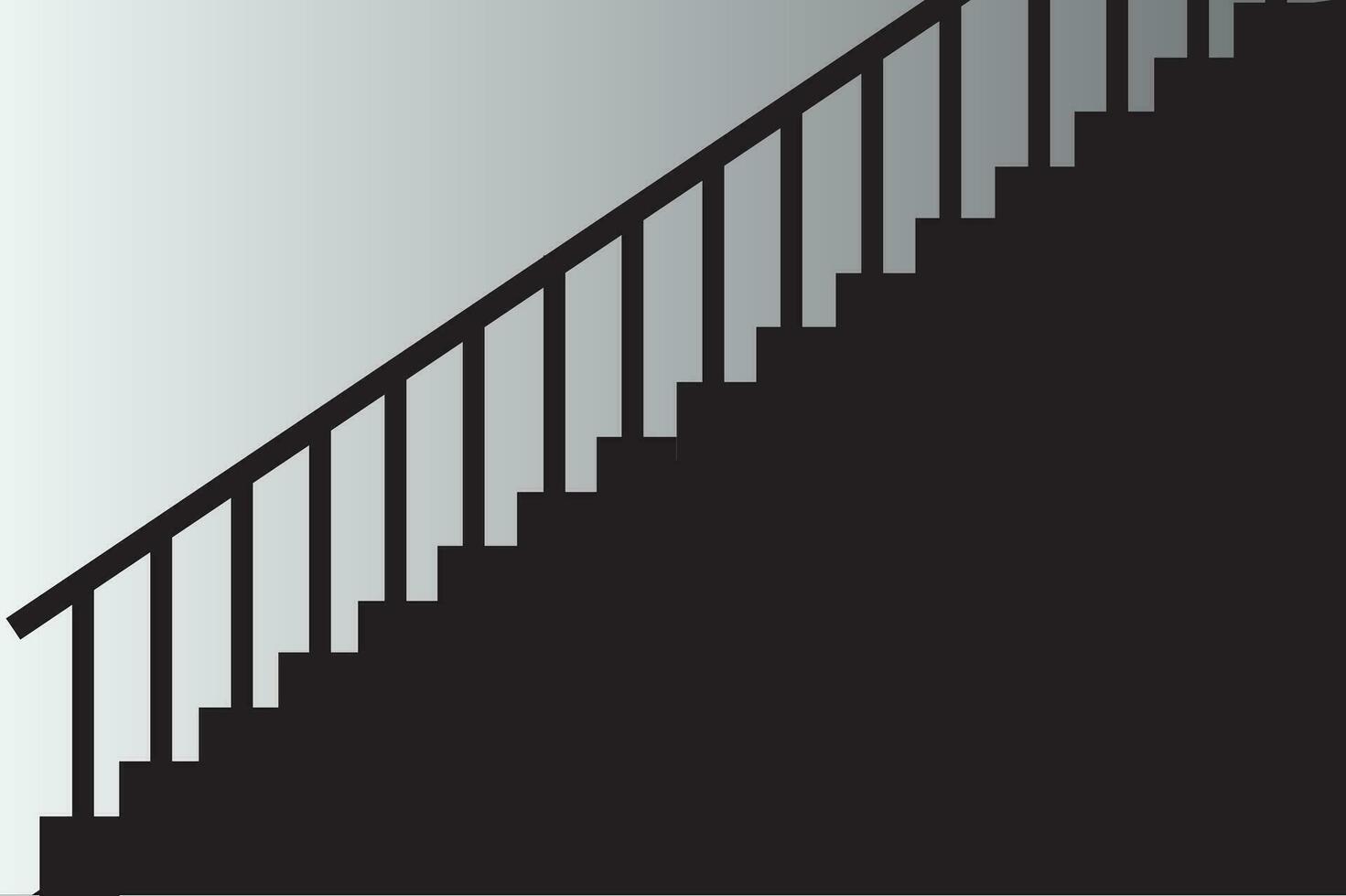 Aussicht von schwarz Treppe auf grau Hintergrund, Konzept von das Weg zu Erfolg. vektor