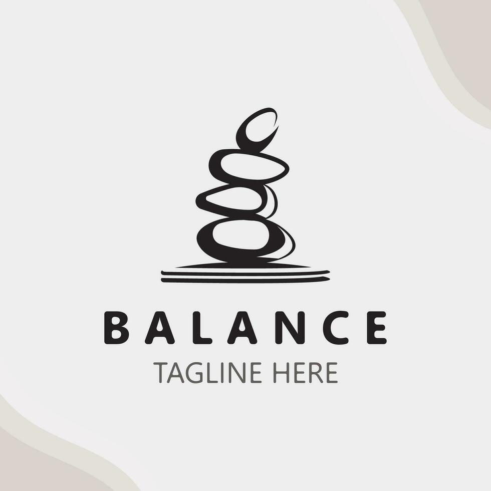 Balance Stein Logo Massage Stein Yoga, Felsen Anordnung zum Spa und Gesundheit Meditation Symbol vektor