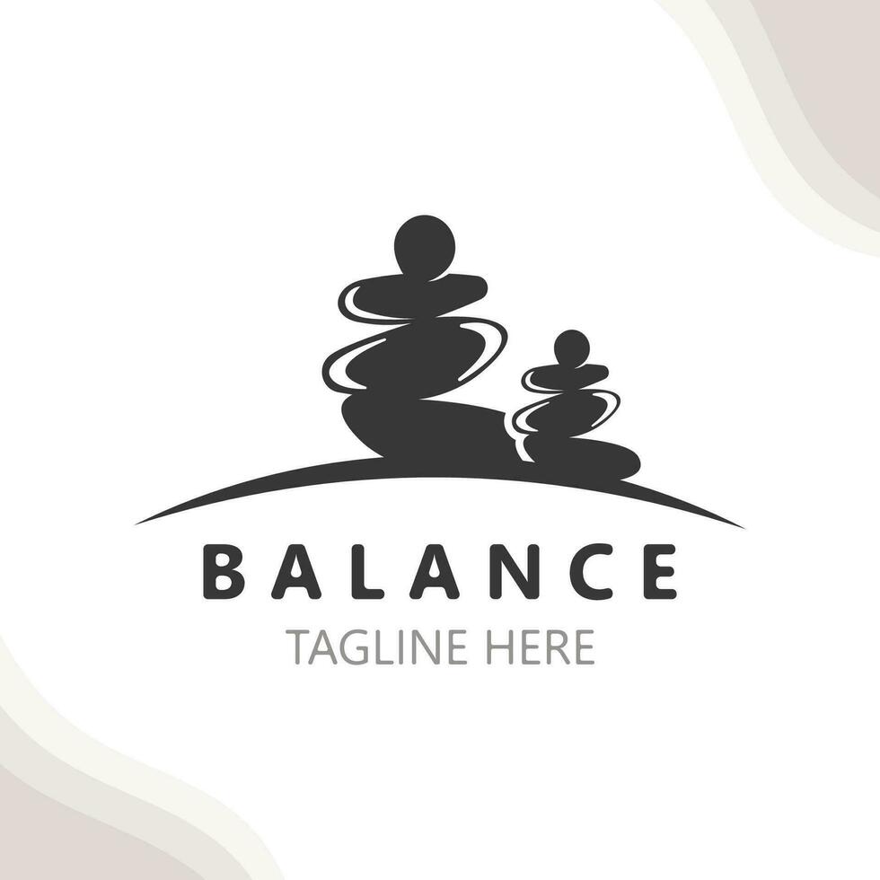 balans sten logotyp massage sten yoga, sten arrangemang för spa och hälsa meditation symbol vektor