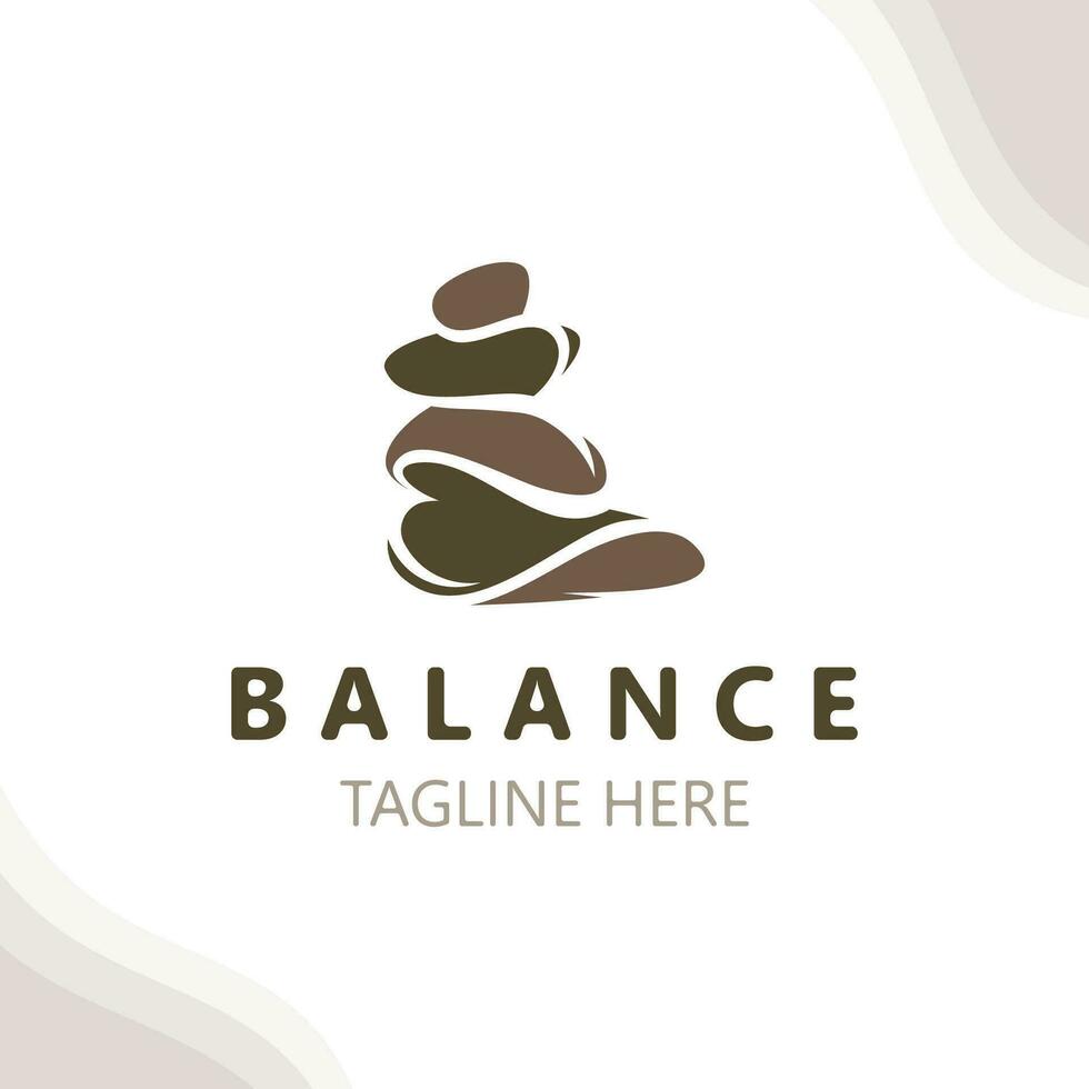 Balance Stein Logo Massage Stein Yoga, Felsen Anordnung zum Spa und Gesundheit Meditation Symbol vektor