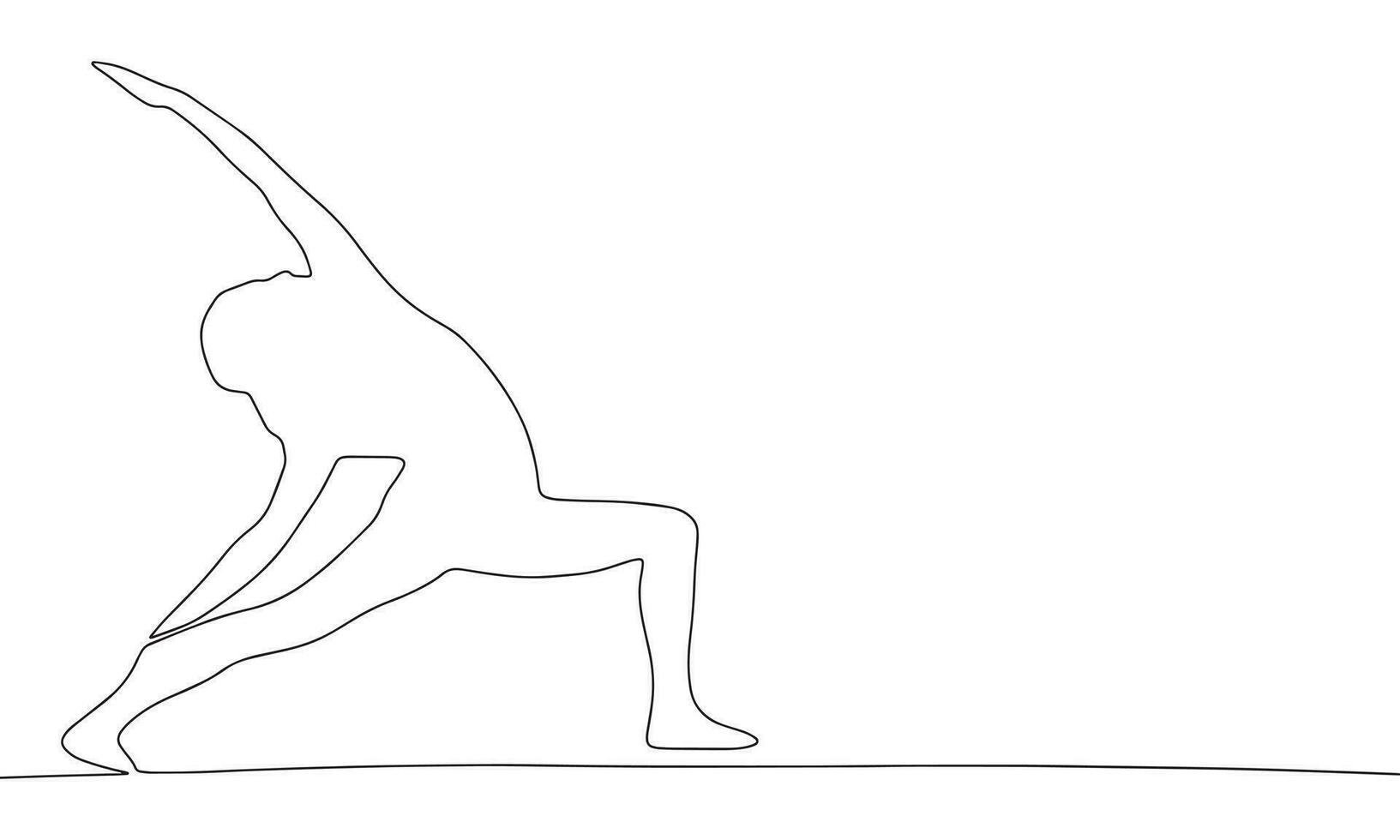 Yoga Frau einer Linie kontinuierlich Vektor Illustration. Konzept von Sport Banner. Linie Kunst, Gliederung Hand zeichnen Illustration.