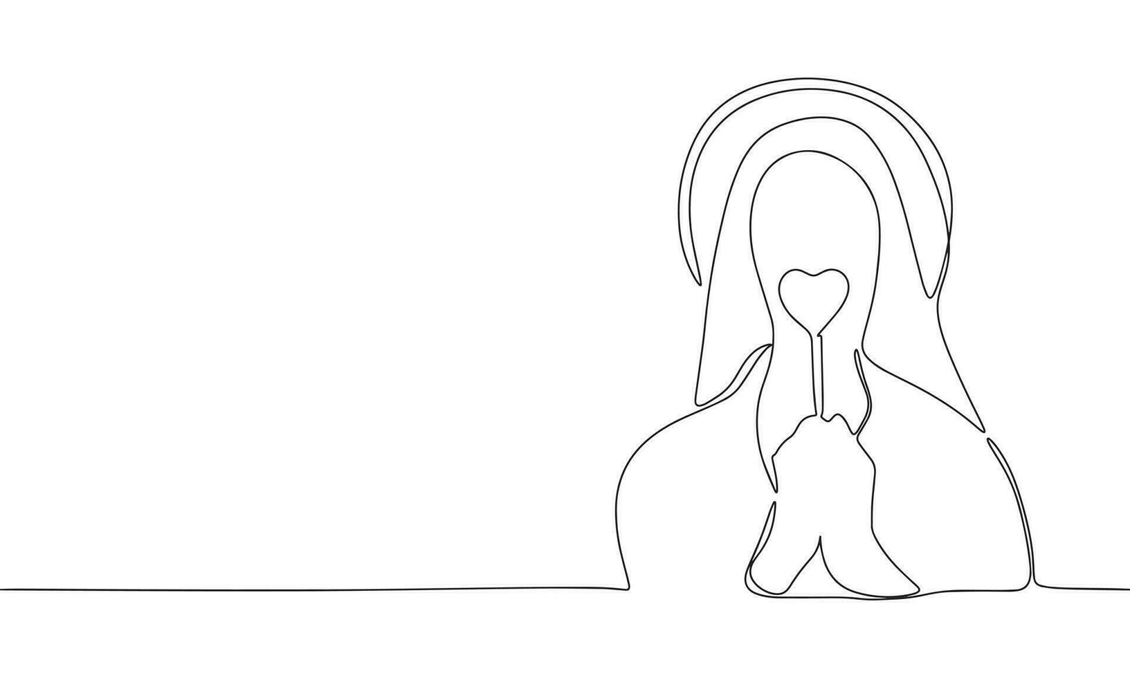 Frau mit Herz Süßigkeiten einer Linie kontinuierlich Vektor Illustration. Konzept von Liebe Banner. Linie Kunst, Gliederung Hand zeichnen Illustration.
