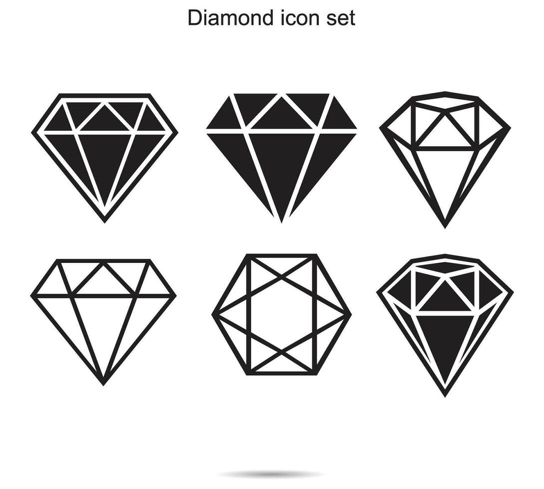 diamant ikonuppsättning vektor