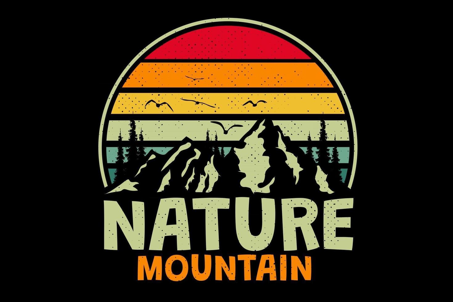 t-shirt natur berg retro vintage stil vektor
