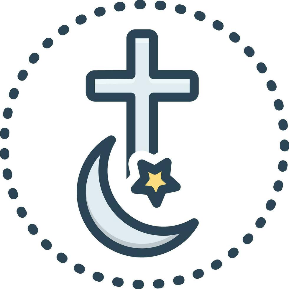 Färg ikon för religion vektor
