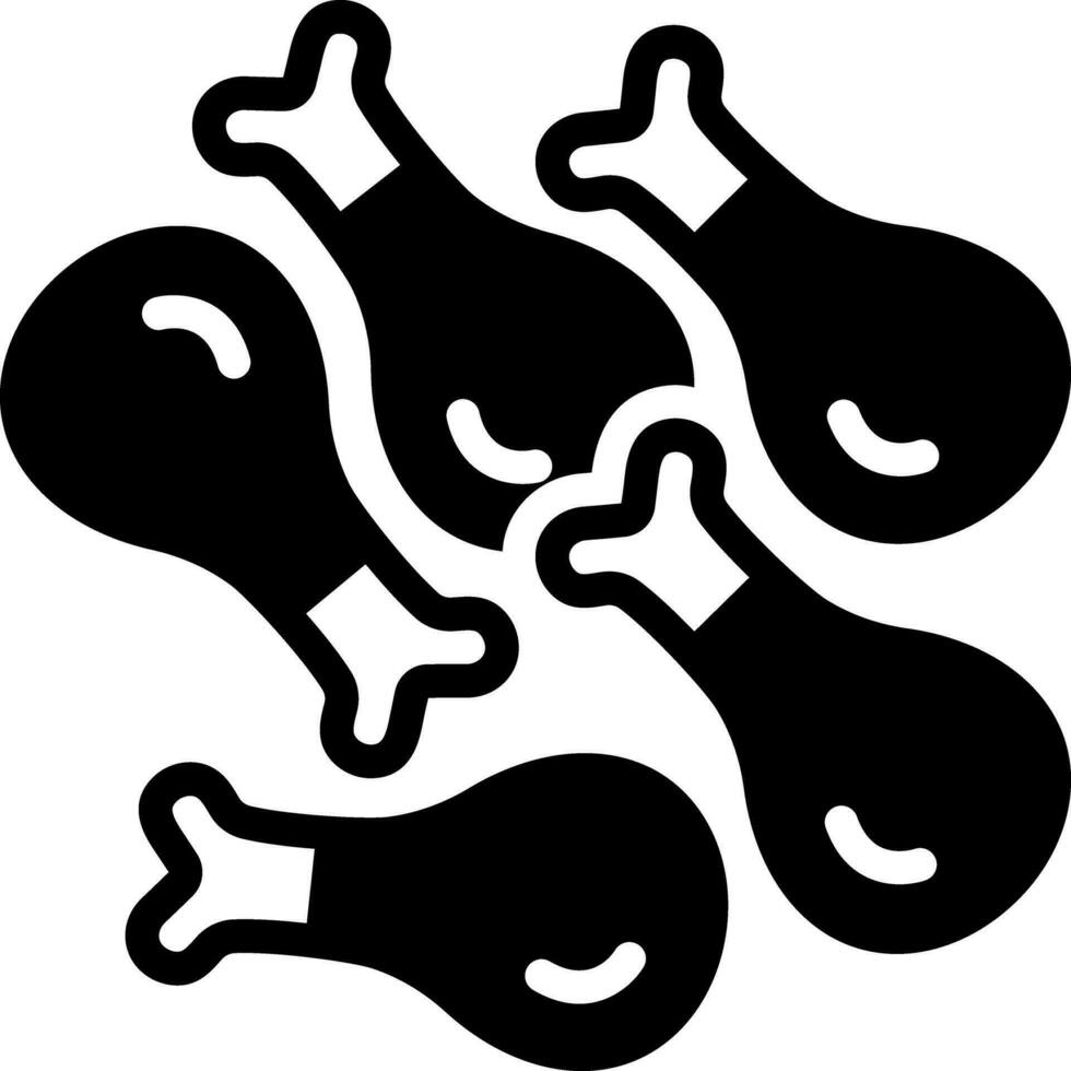 solide Symbol zum Hähnchen vektor