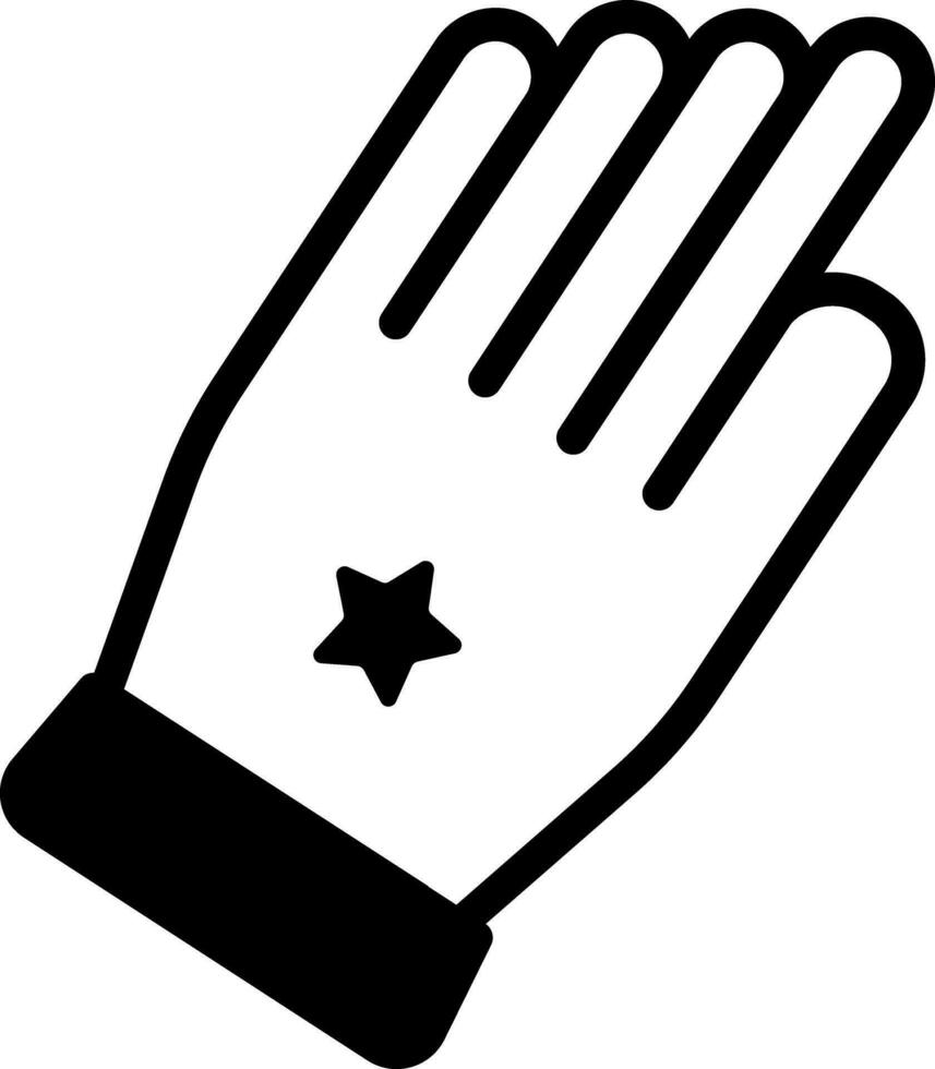 solide Symbol zum Handschuh vektor