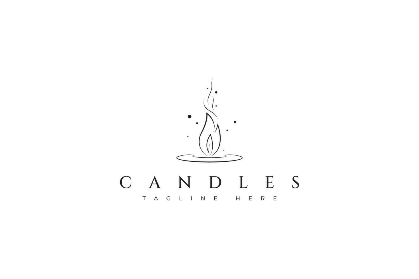 Kerze Licht minimalistisch Logo Romantik Luxus Geschäft Ornament und Dekoration Zeichen Symbol vektor
