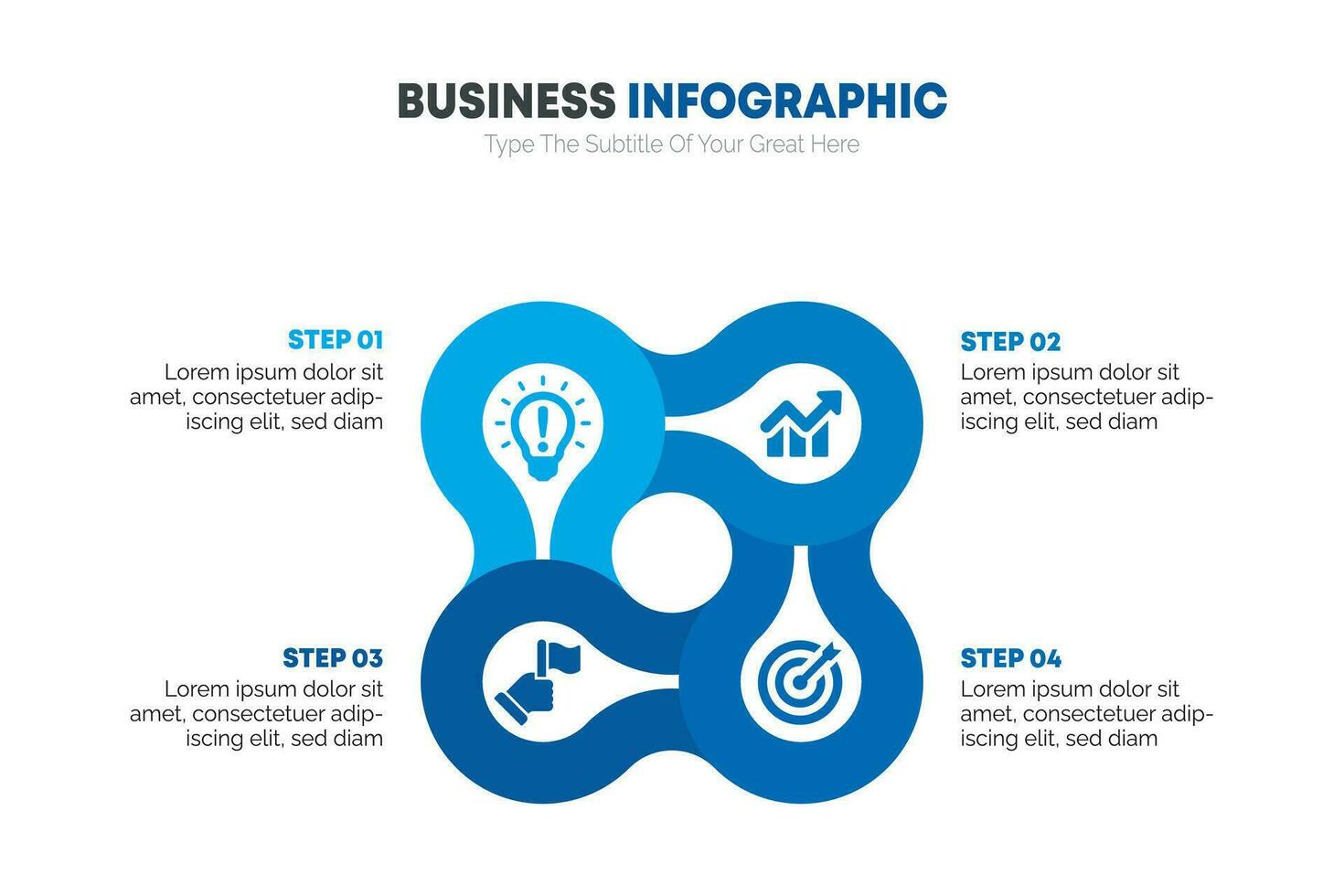 modern Infografik Vorlage mit 4 Schritte vektor