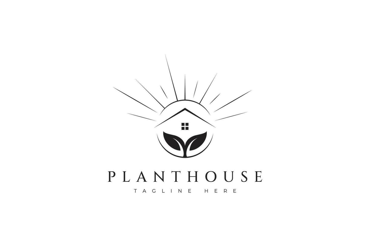 växt hus abstrakt logotyp märka naturlig trädgårdsarbete och organisk plantage företag vektor