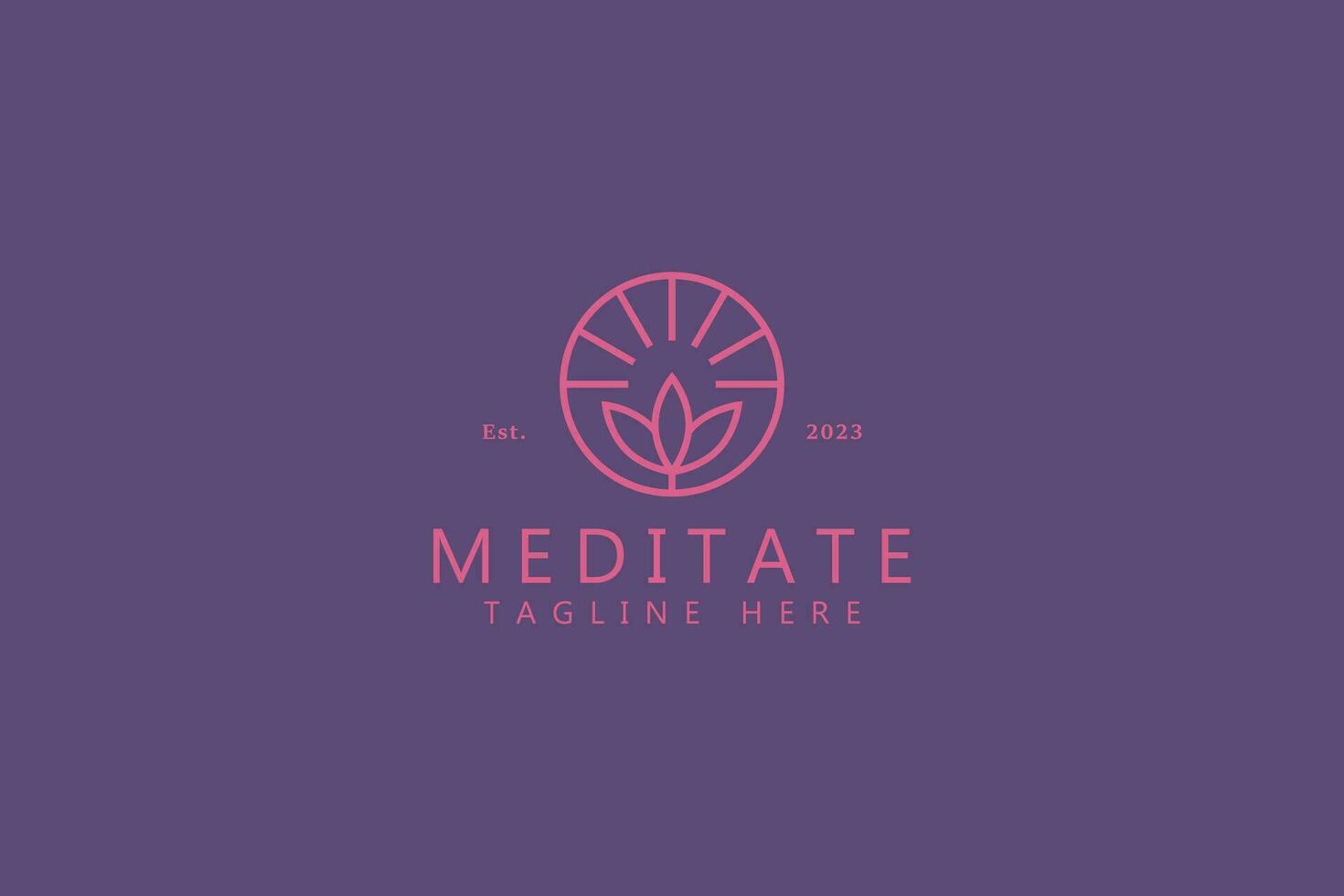 meditera logotyp blommig lotus på cirkel form skönhet koppla av tecken symbol vektor