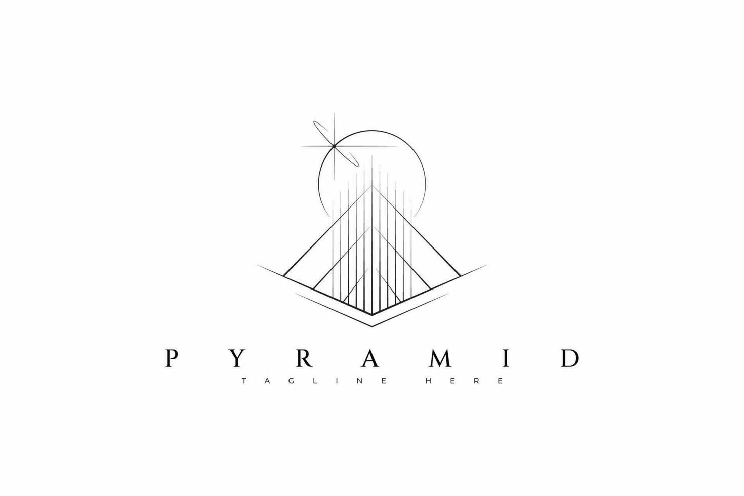 pyramid abstrakt geometrisk logotyp illustration andlig tecken symbol. vektor