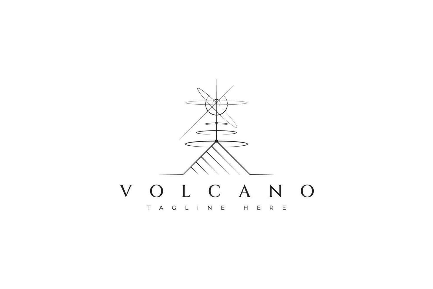 abstrakt utbrott vulkanisk, explosion vulkan berg illustration, apokalyps tecken symbol logotyp vektor