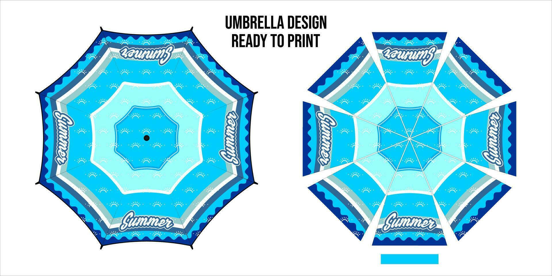 Regenschirme Design, oben Aussicht auf Weiß Hintergrund, geöffnet runden Regen Regenschirm Drucken Vektor Illustration