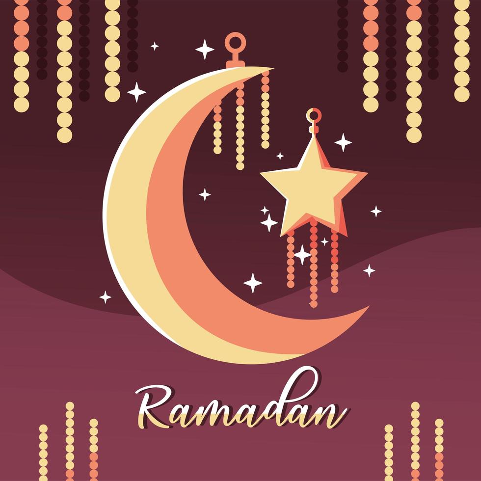 Mondsichel mit Aufschrift Ramadan vektor