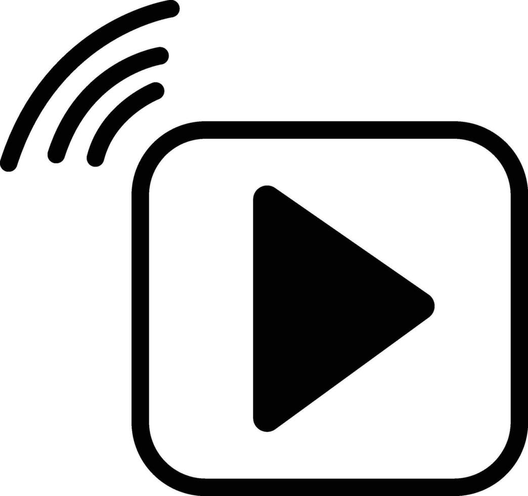 Video Streaming Symbol, schwarz abspielen Taste Form, Vektor Illustration