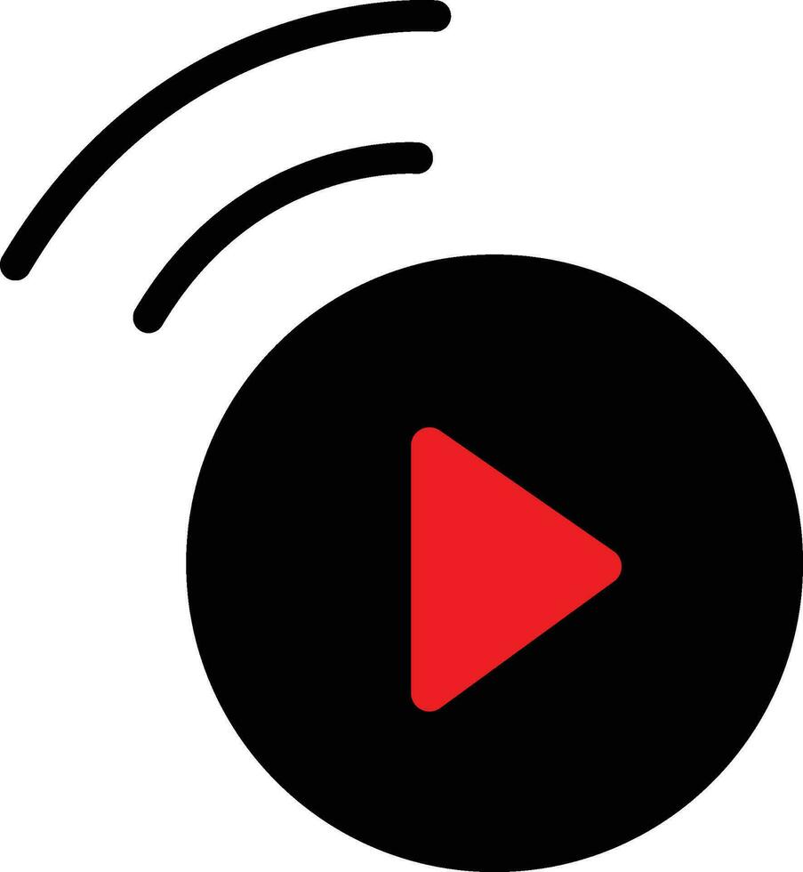 video strömning symbol vektor illustration, spela knapp form