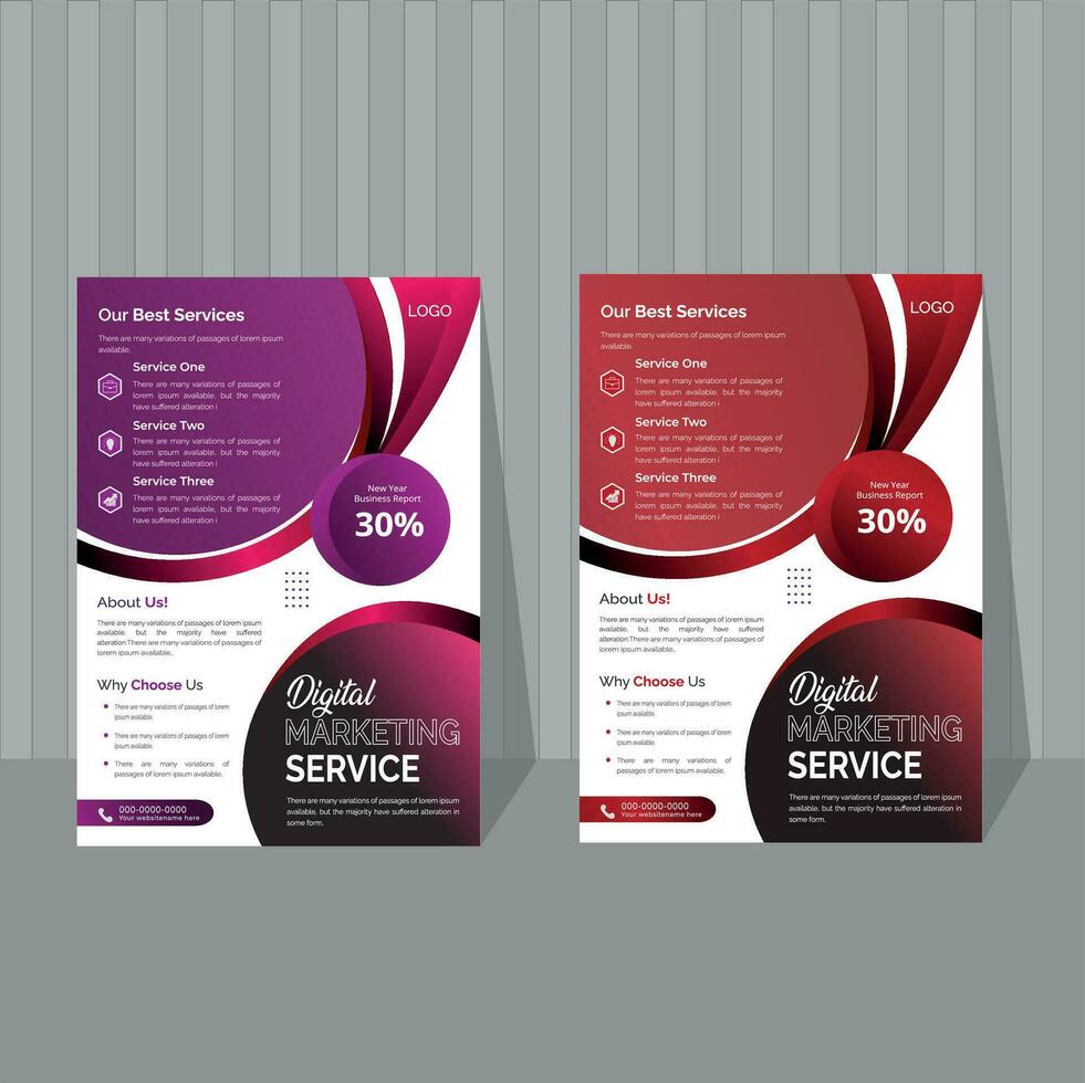 Corporate Creative Colorful Business Flyer Template Design Set, abstrakter Business Flyer, Vektor Template Design oder Business Poster Template Design
