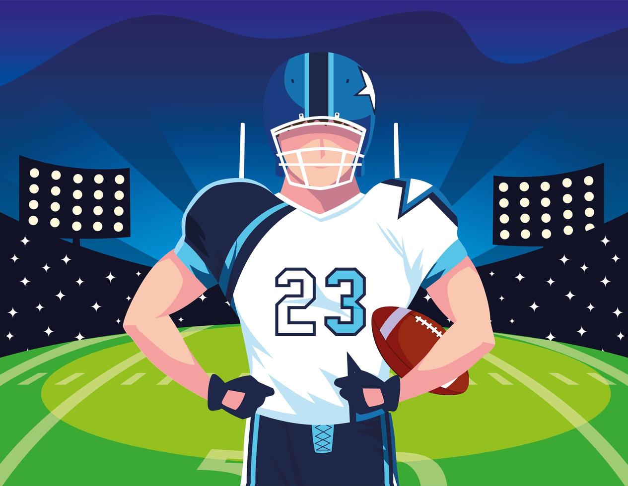 Mann Spieler American Football, Sportler mit Uniform vektor