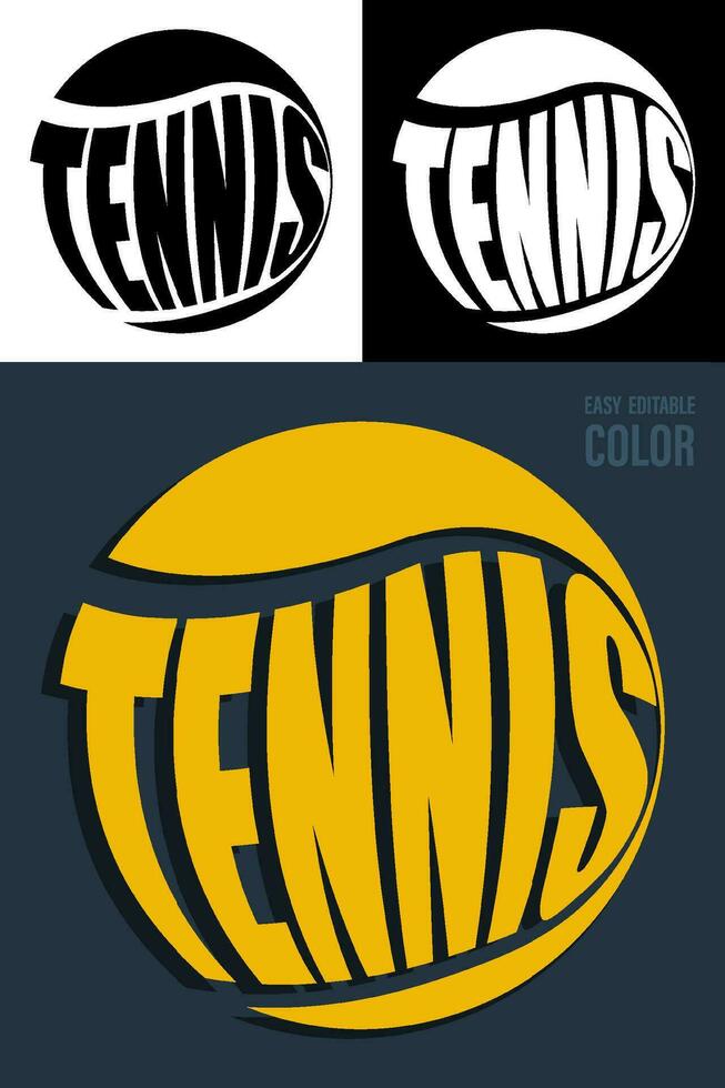 volumetrisch Briefe mit Name Tennis auf Hintergrund von Sport Ball. Element zum drucken und Design von Sport Wettbewerbe. isoliert Vektor