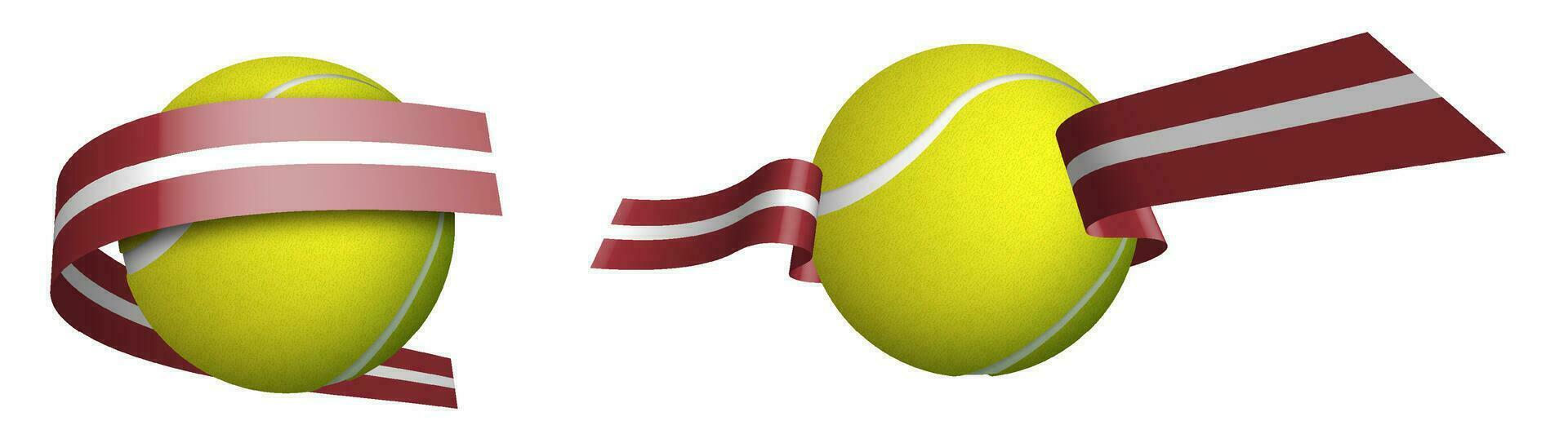sporter tennis boll i band med färger av flagga av lettland. isolerat vektor på vit bakgrund