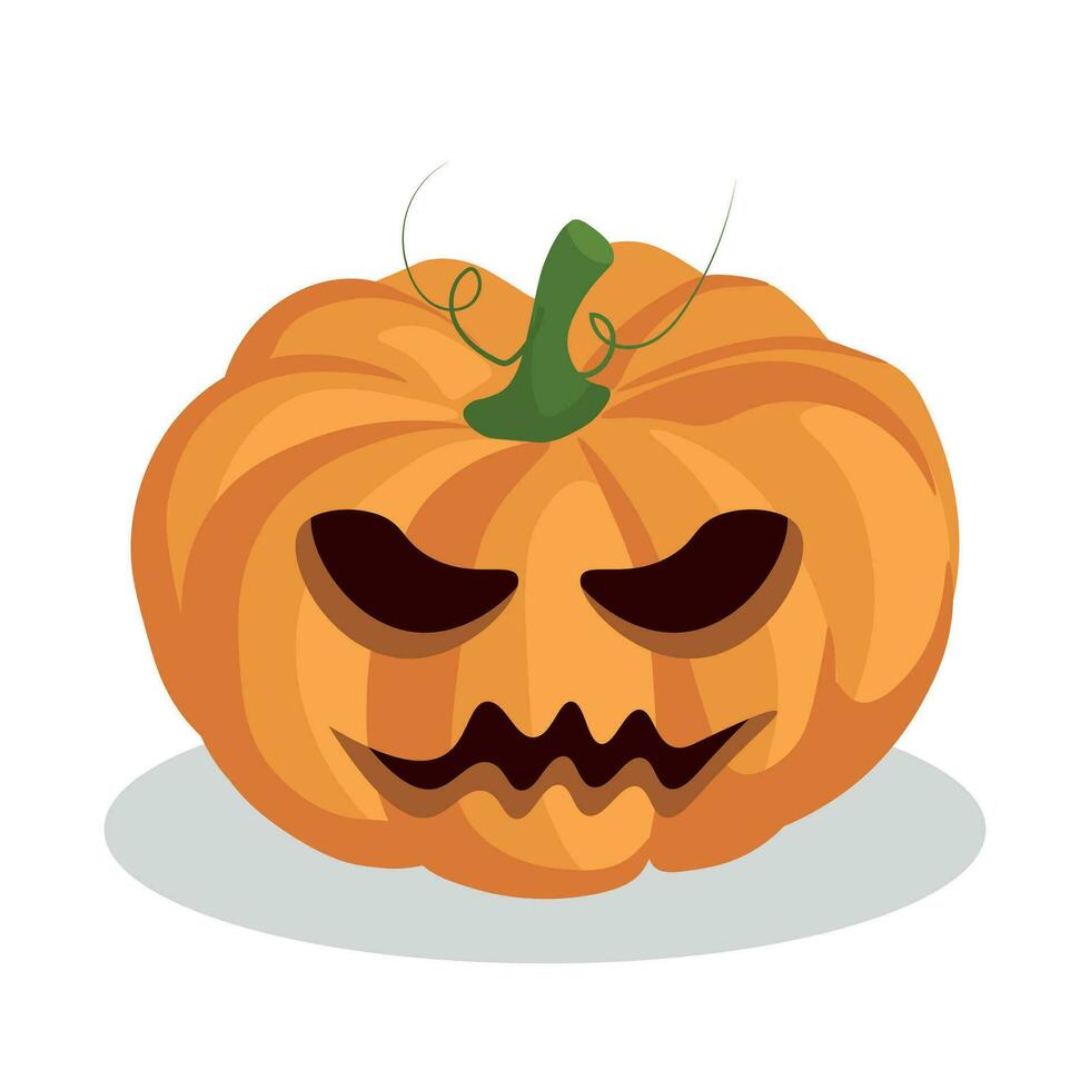 halloween pumpa isolerat på en vit bakgrund. de huvud symbol av de halloween Semester. orange pumpa. vektor illustration