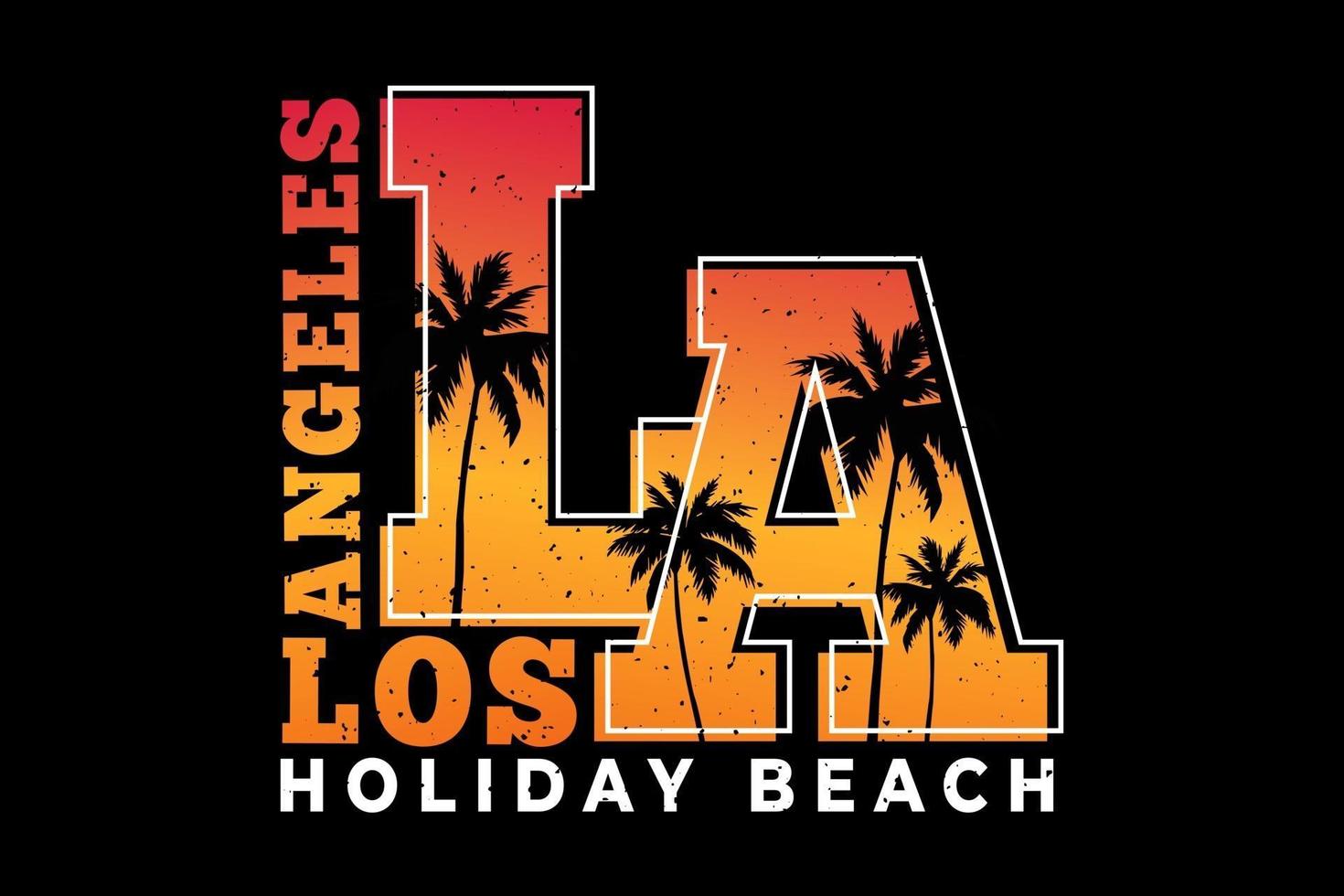 T-Shirt Los Angeles Urlaub Strand Sonnenuntergang Himmel Design vektor