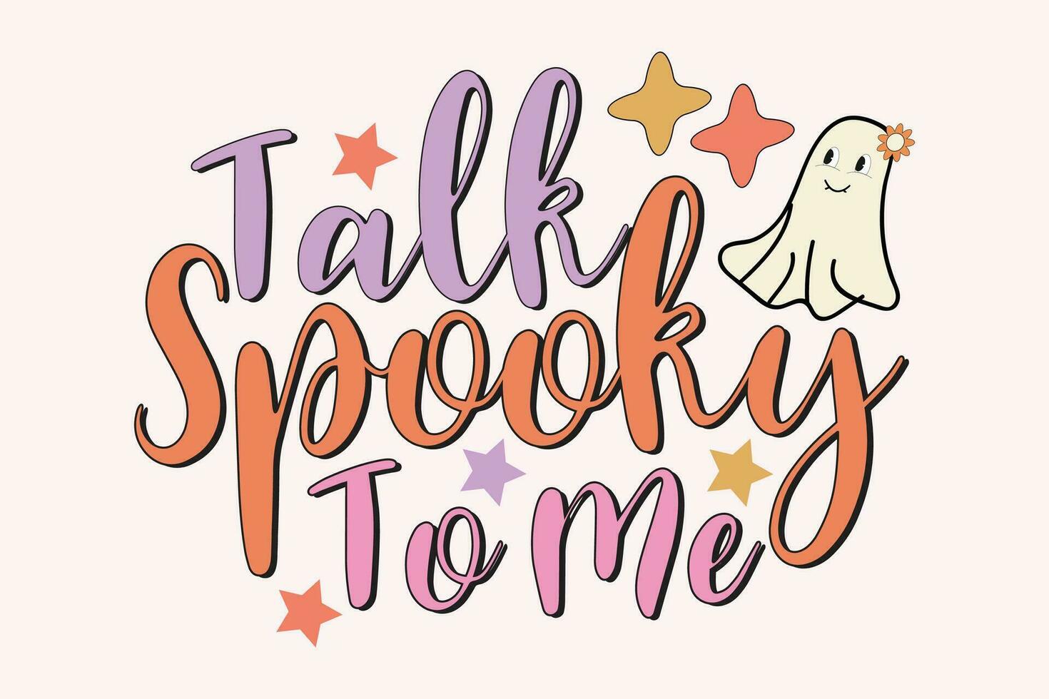 sich unterhalten gespenstisch zu mich retro Halloween komisch süß Typografie t Hemd Design Vektor drucken Vorlage