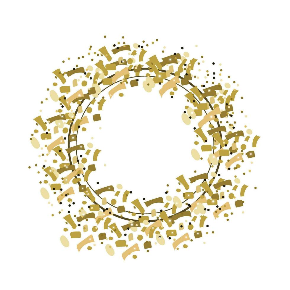 gyllene dekor konfetti glitter, mall för årsdag, tilldela ceremonier. vektor