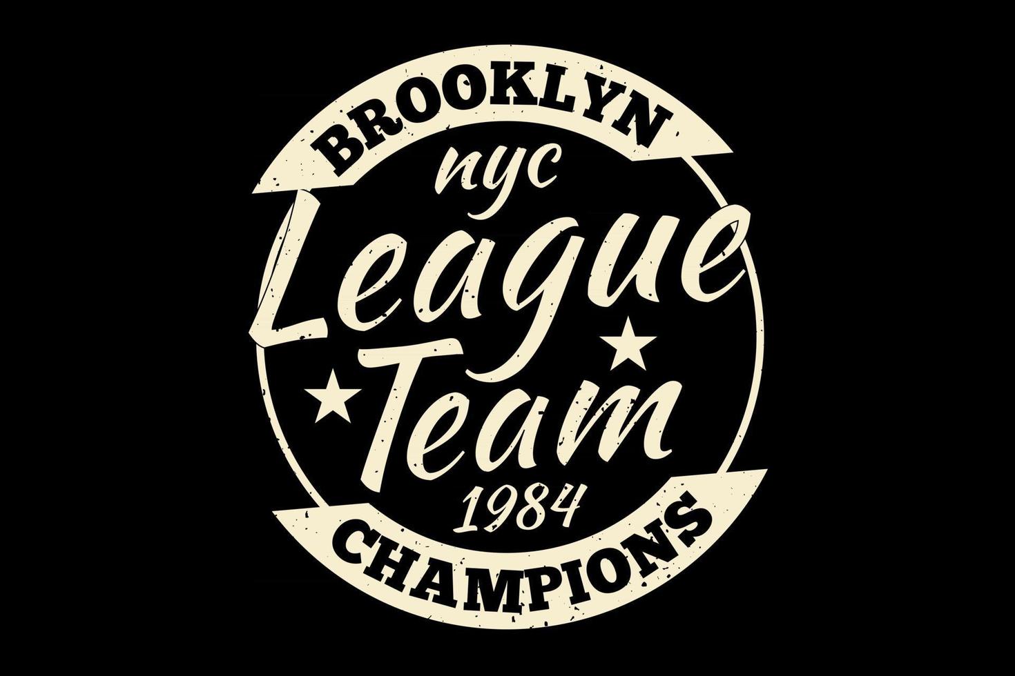 t-shirt typografi brooklyn ligamästare vintage stil vektor