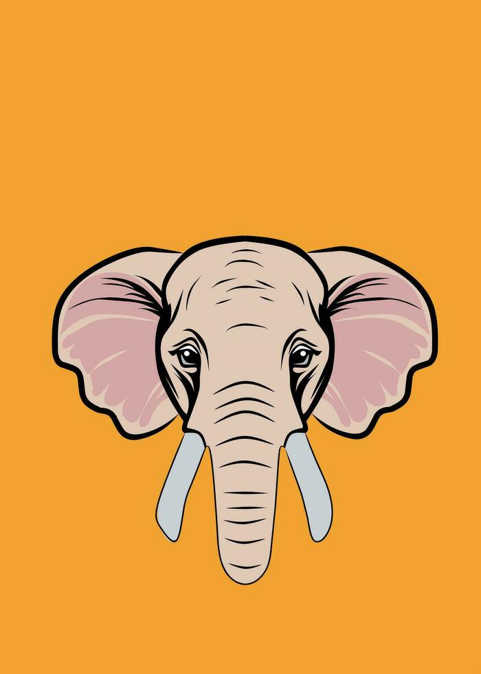 Illustration Logo Symbol Vektor Elefant Kopf braun grau Farbe
