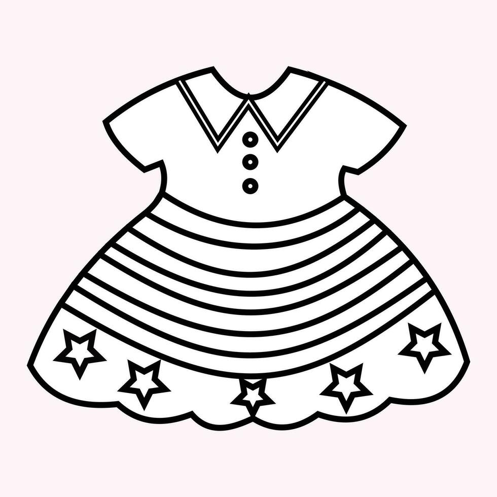 Illustration von ein Mädchen Kleid auf ein Weiß Hintergrund vektor