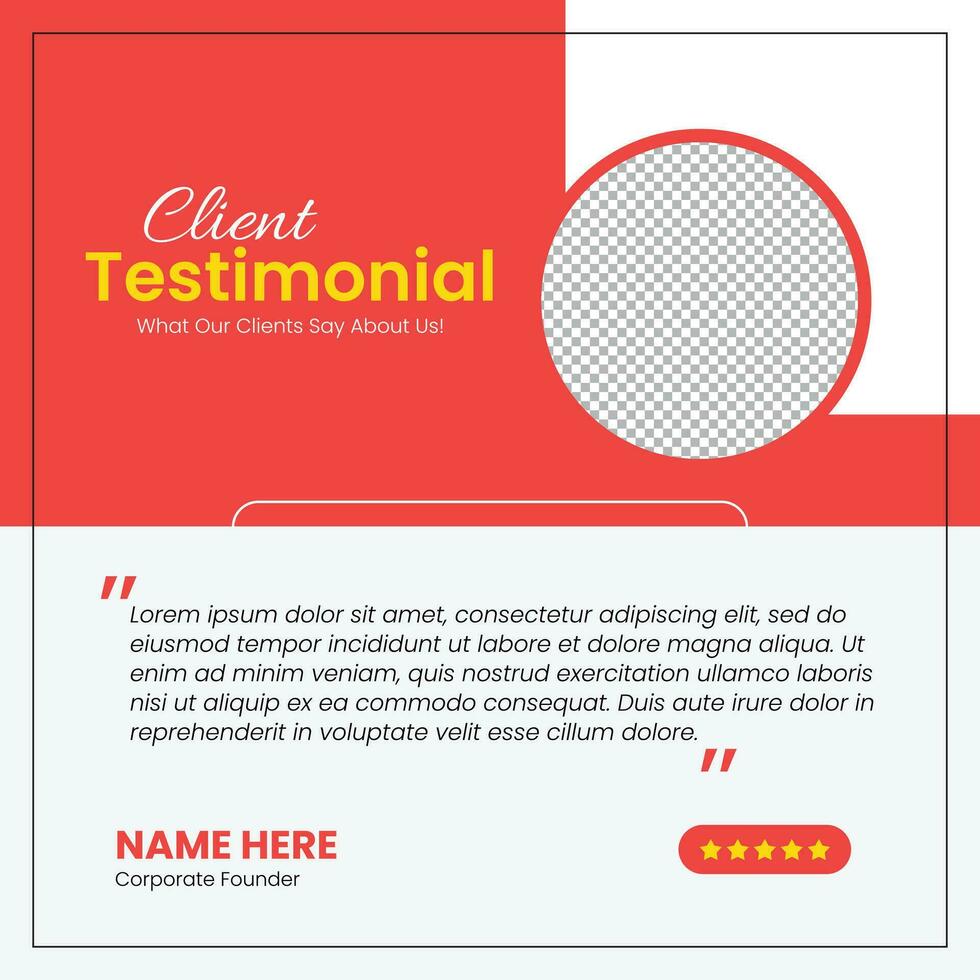 Kundenfeedback Testimonial Social Media Post Web Banner Vorlage vektor