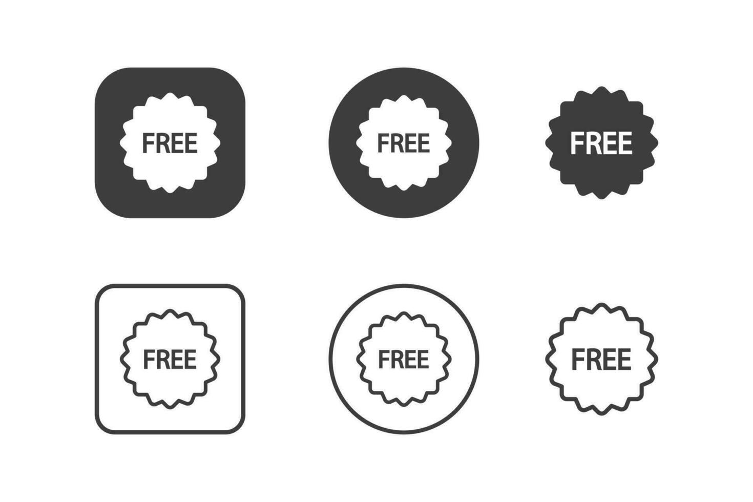 kostenlos Etikett Symbol Design 6 Variationen. isoliert auf Weiß Hintergrund. vektor