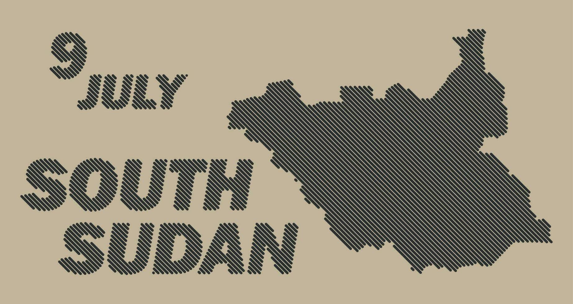 Süd Sudan Land Karte Gitter gestalten Stichprobe Designlinie vektor