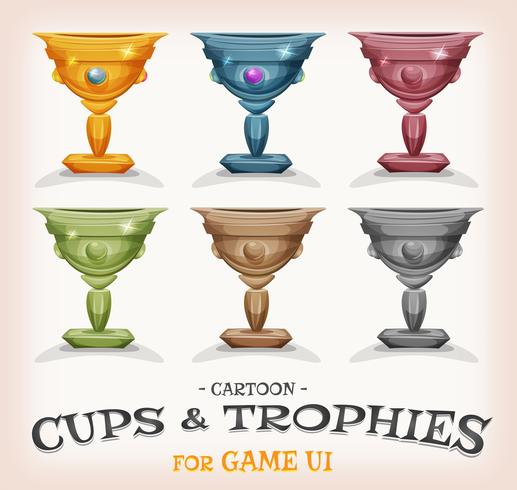 Vinnare Cups And Trophies For Game UI vektor