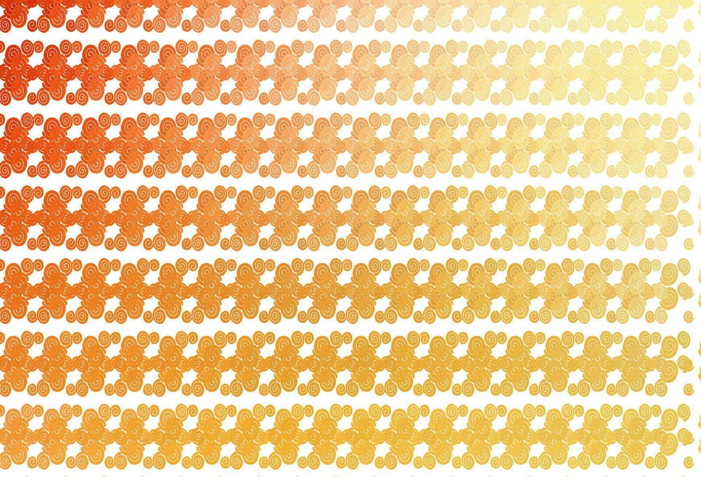 hellgelbe, orangefarbene Vektorvorlage mit gebogenen Linien. vektor