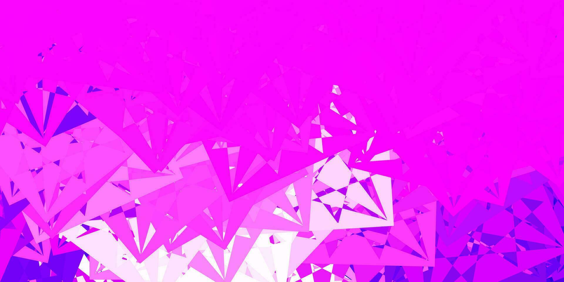 ljuslila, rosa vektormönster med månghörniga former. vektor