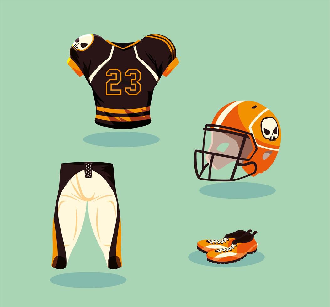 American Football Spieler Outfit in Orange und Schwarz vektor