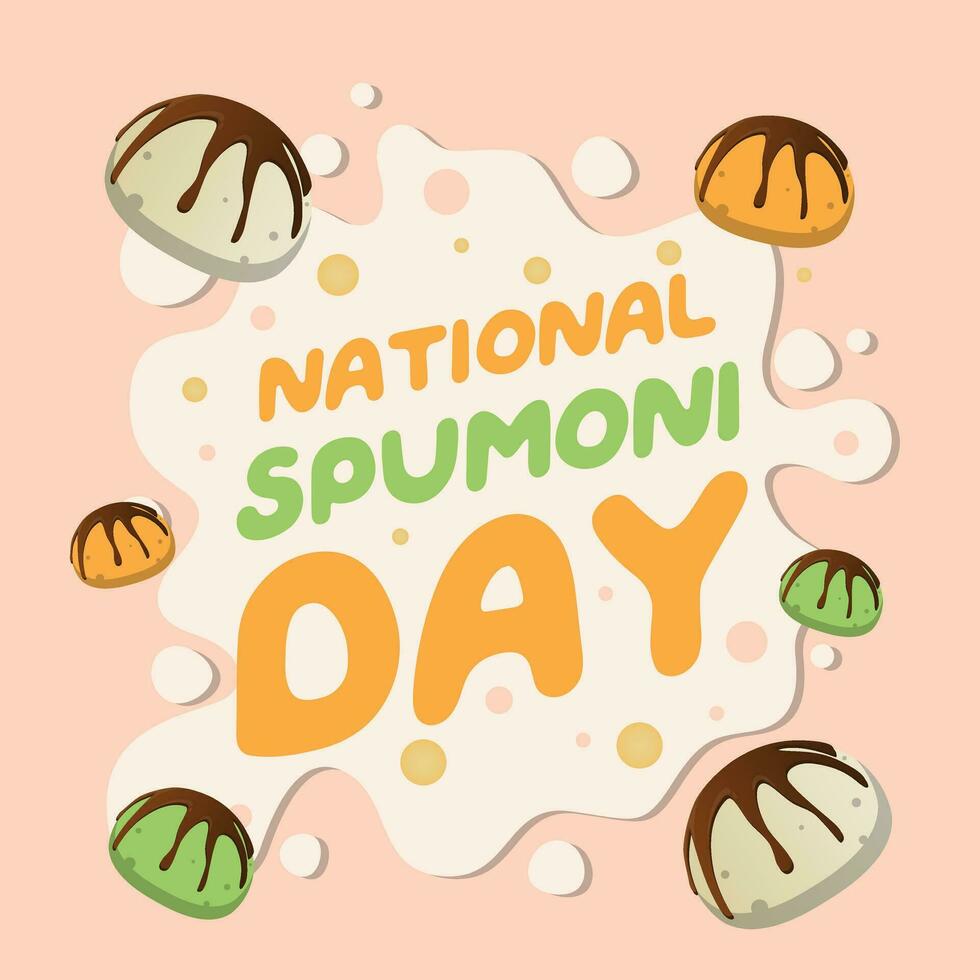 National Spumoni Tag Design Vorlage gut zum Feier. Spumoni Illustration. eps 10. Eis Sahne Vektor Illustration.