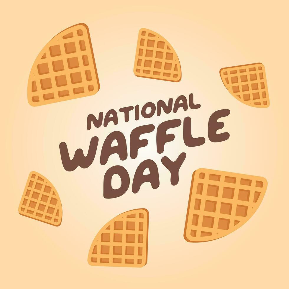 National Waffel Tag Design Vorlage gut zum Gruß Verwendung. vektor