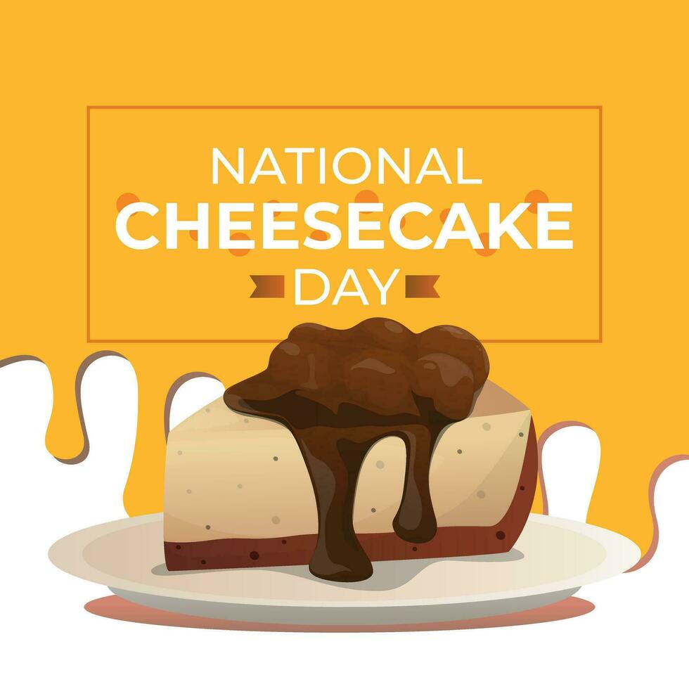 nationell cheesecake dag design mall Bra för hälsning. vektor
