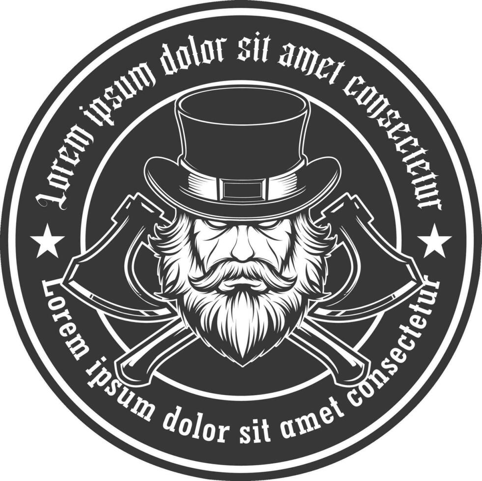Schädel Kopf Axt Logo Vektor Illustration