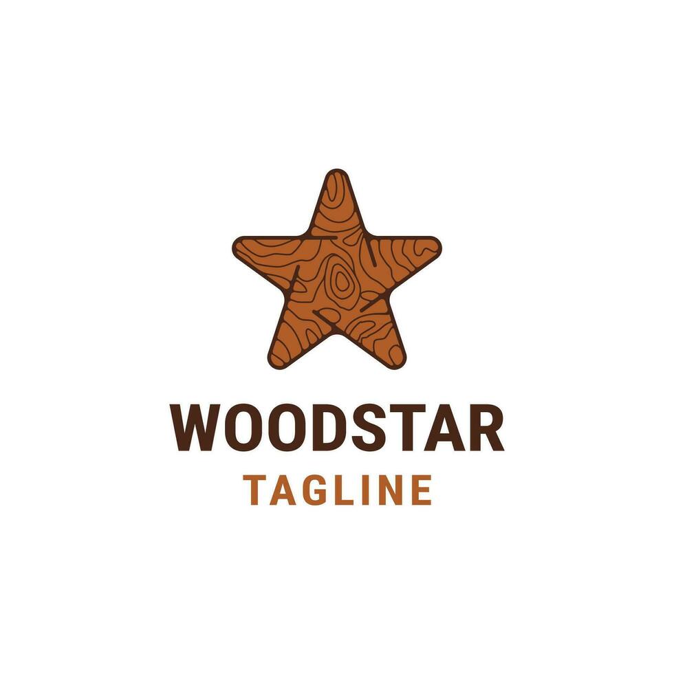 Holz Star Logo Symbol Design Vorlage eben Vektor