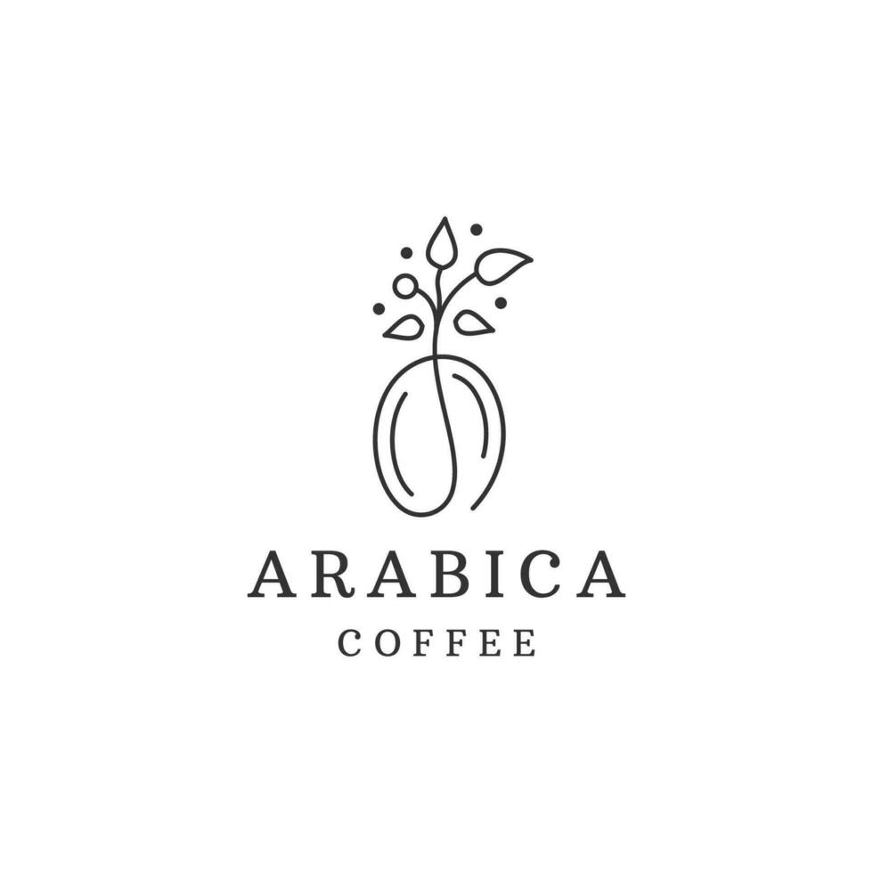 Arabica Kaffee Logo Design Vorlage eben Vektor