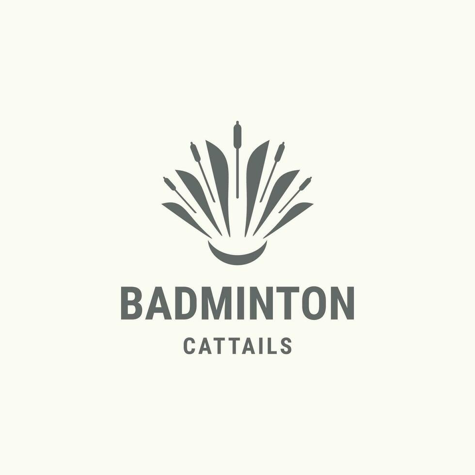 Badminton Rohrkolben Logo Symbol Design Vorlage eben Vektor