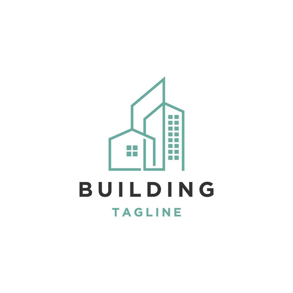 Gebäude Logo Design Vorlage eben Vektor