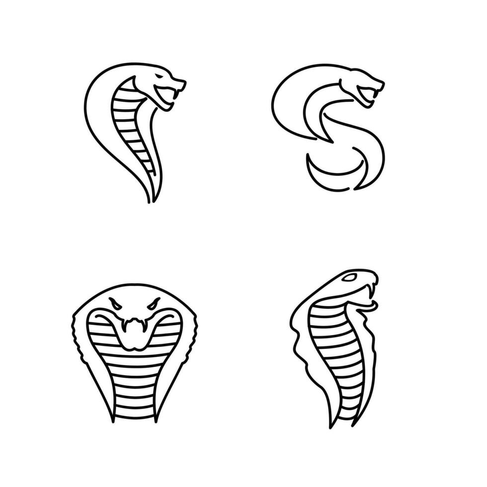 Kobra Schlange Logo Symbol Design einstellen Sammlung vektor