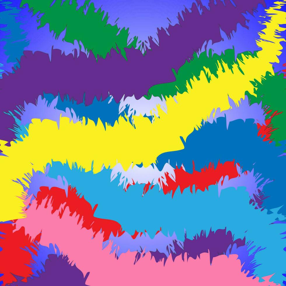 färgrik abstrakt borsta stroke målning sömlös mönster illustration. modern måla linje bakgrund i roligt sommar Färg vektor